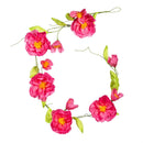 Cottage Garden Hanging Decor Paper Garland Pink Flower, 65"L