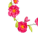 Cottage Garden Hanging Decor Paper Garland Pink Flower, 65"L