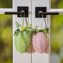 Hop Into Spring Hanging Decor Paper Easter Egg with Artificial, 7"H, Asst of 2