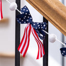 Red, White, & Bloom Garland Hanging Decor, Bow, 72"L