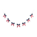 Red, White, & Bloom Garland Hanging Decor, Bow, 72"L