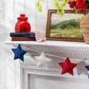 Red, White, & Bloom Hanging Decor Fabric Garland Patriotic Star, 72"L