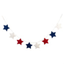 Red, White, & Bloom Hanging Decor Fabric Garland Patriotic Star, 72"L