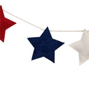 Red, White, & Bloom Hanging Decor Fabric Garland Patriotic Star, 72"L
