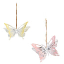 Pollinator Garden Hanging Decor Metal Butterfly, 4.75"L, Asst of 2