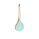 Blue Coastal Hanging Decor Wood and Enamel Shell in Metal Basket, Asst of 2, 2.25"H