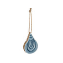 Blue Coastal Hanging Decor Wood and Enamel Shell in Metal Basket, Asst of 2, 2.25"H
