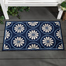 Blue Coastal Indoor/Outdoor Hooked Rug 24"x42"