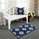 Blue Coastal Indoor/Outdoor Hooked Rug 24"x42"
