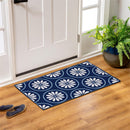 Blue Coastal Indoor/Outdoor Hooked Rug 24"x42"