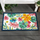 Vibrant Flowers Indoor/Outdoor Hooked Rug 24"x42"