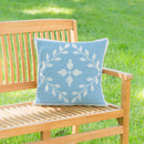 Light Blue Diamonds Indoor/Outdoor Hooked Pillow 18"x18"