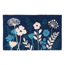VivaStyle Gilded Meadow Indoor/Outdoor Hooked Rug, Blue Wildflowers,
