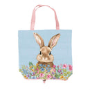 Hop Into Spring Tote Foldable Compact Tote Bag, Bunny, 15.5"L x 4.5"W x 16.5"H