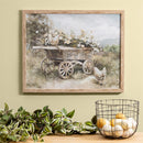 Petal and Plow Wall Decor, Flowers on Cart, Wood, 16" L x20" H