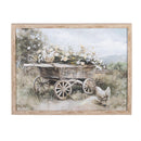 Petal and Plow Wall Decor, Flowers on Cart, Wood, 16" L x20" H
