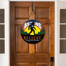 Houston Astros Bigfoot Round Door Décor with Hanging Rope, 18x18