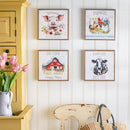 Petal & Plow Indoor Wall Decor, Farm Animal Canvas with Wood Frame, 10" H x 10" W