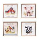 Petal & Plow Indoor Wall Decor, Farm Animal Canvas with Wood Frame, 10" H x 10" W