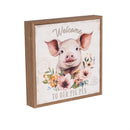 Petal & Plow Indoor Wall Decor, Farm Animal Canvas with Wood Frame, 10" H x 10" W