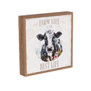 Petal & Plow Indoor Wall Decor, Farm Animal Canvas with Wood Frame, 10" H x 10" W