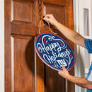 New York Giants Holiday Round Door Décor with Hanging Rope, 18x18