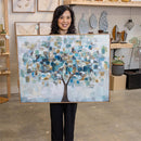 VivaStyle Indoor Wall Decor, Hand Stamped Abstract Tree Canvas, 36" L x 24" H