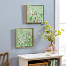 What She Shed Green Wildflowers Canvas Wall Decor, 12" L x 12" H, Asst of 2