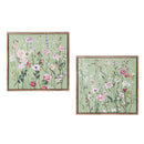 What She Shed Green Wildflowers Canvas Wall Decor, 12" L x 12" H, Asst of 2