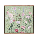 What She Shed Green Wildflowers Canvas Wall Decor, 12" L x 12" H, Asst of 2