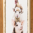 Petal & Plow Indoor Wall Decor, Wood & Glass, Stacked Farm Animals Wall Art, 10" L x 18" H