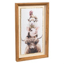 Petal & Plow Indoor Wall Decor, Wood & Glass, Stacked Farm Animals Wall Art, 10" L x 18" H