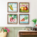 Petal & Plow Indoor Wall Decor, Wood, Farm Fresh Vegetables Wall Art, Asst of 4