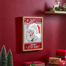 Heartfelt Cheer Wall Decor, LED Canvas,Vintage Santa Please Stop Here, 12" x 16"