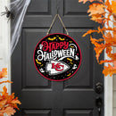 Kansas City Chiefs Halloween Round Door Décor with Hanging Rope, 18x18