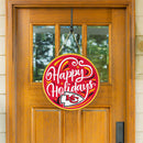 Kansas City Chiefs Holiday Round Door Décor with Hanging Rope, 18x18