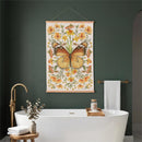 Cottage Garden Indoor Wall Decor Canvas Tapestry, Butterfly in Flowers 36"x24" Canvas Tapestry