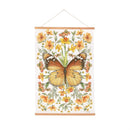 Cottage Garden Indoor Wall Decor Canvas Tapestry, Butterfly in Flowers 36"x24" Canvas Tapestry
