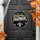 New Orleans Saints Halloween Round Door Décor with Hanging Rope, 18x18
