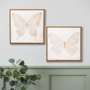 VivaStyle Indoor Wall Decor, Natural Butterfly Canvas, 16"Lx16"H, Asst of 2