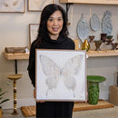 VivaStyle Indoor Wall Decor, Natural Butterfly Canvas, 16"Lx16"H, Asst of 2