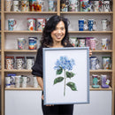 Blue Coastal, Blue Hydrangea Wall Decor, Canvas with Beaded Frame, 16" L x 20" H, Asst of 3