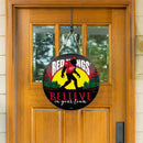 Detroit Red Wings Bigfoot Round Door Décor with Hanging Rope, 18x18