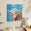 Petal & Plow Wall Decor, Blue Yak, Canvas, 12" L x 12 H