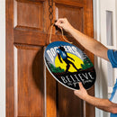 Los Angeles Dodgers Bigfoot Round Door Decor with Hanging Rope, 18x18