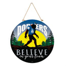 Los Angeles Dodgers Bigfoot Round Door Decor with Hanging Rope, 18x18