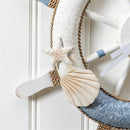 Blue Coastal Outdoor Wall Decor, Metal, Nautical Clock, 21" L x 21" H