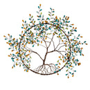 What She Shed Indoor Wall Decor, Metal, Copper Twisted Tree Round Wall Art