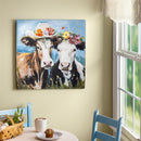 Petal & Plow Indoor Wall Decor, Textile, Cow Couple Canvas, 24" L x 24" H