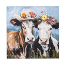 Petal & Plow Indoor Wall Decor, Textile, Cow Couple Canvas, 24" L x 24" H